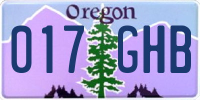 OR license plate 017GHB