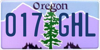 OR license plate 017GHL