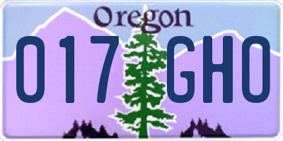 OR license plate 017GHO