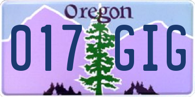 OR license plate 017GIG