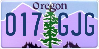 OR license plate 017GJG