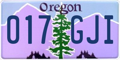 OR license plate 017GJI