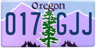 OR license plate 017GJJ