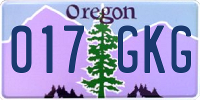 OR license plate 017GKG