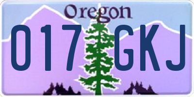 OR license plate 017GKJ