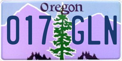 OR license plate 017GLN