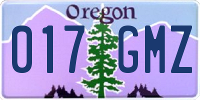 OR license plate 017GMZ