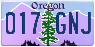 OR license plate 017GNJ