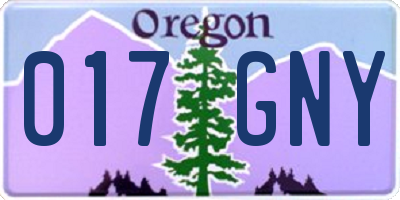 OR license plate 017GNY
