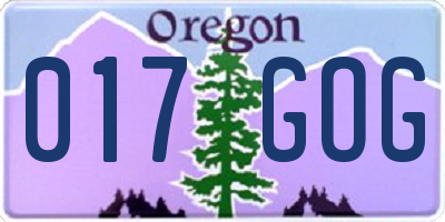 OR license plate 017GOG