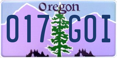 OR license plate 017GOI