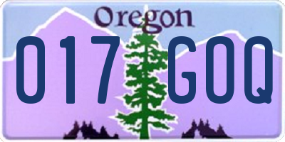 OR license plate 017GOQ