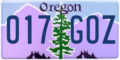 OR license plate 017GOZ