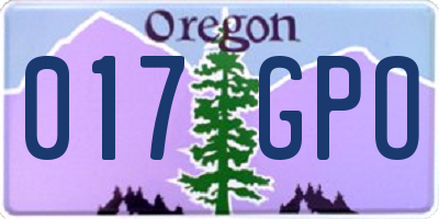 OR license plate 017GPO