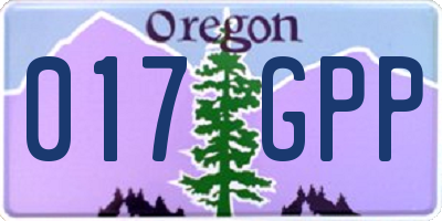 OR license plate 017GPP