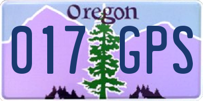 OR license plate 017GPS