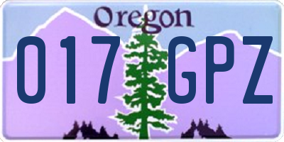 OR license plate 017GPZ