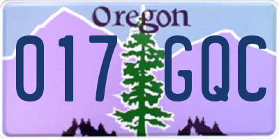 OR license plate 017GQC