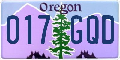 OR license plate 017GQD