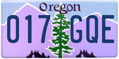 OR license plate 017GQE