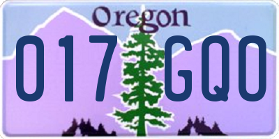 OR license plate 017GQO
