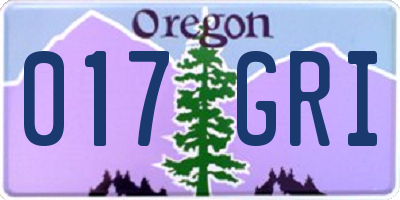 OR license plate 017GRI