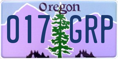 OR license plate 017GRP