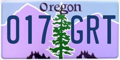 OR license plate 017GRT