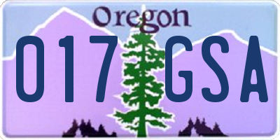 OR license plate 017GSA