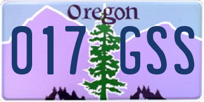 OR license plate 017GSS