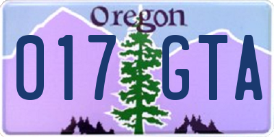 OR license plate 017GTA