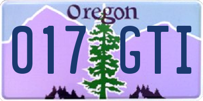 OR license plate 017GTI