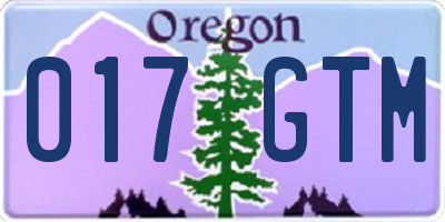 OR license plate 017GTM