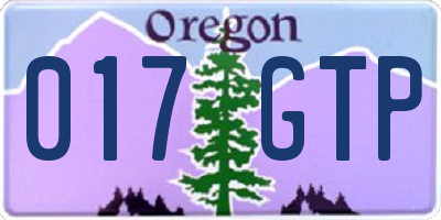 OR license plate 017GTP