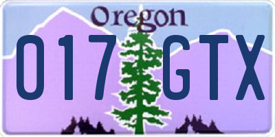 OR license plate 017GTX