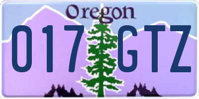 OR license plate 017GTZ