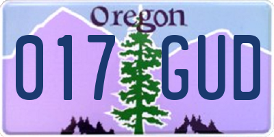 OR license plate 017GUD