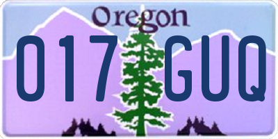 OR license plate 017GUQ