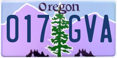 OR license plate 017GVA