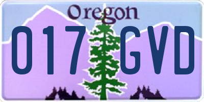 OR license plate 017GVD