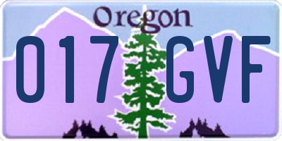 OR license plate 017GVF