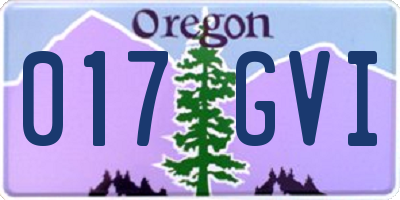 OR license plate 017GVI