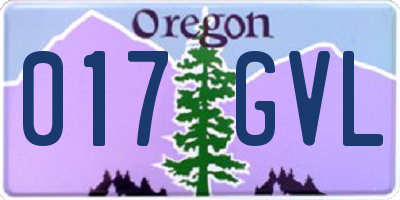 OR license plate 017GVL