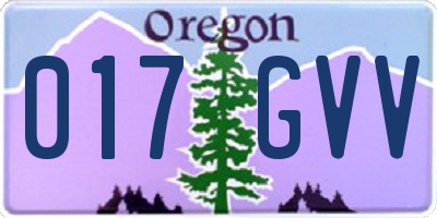 OR license plate 017GVV