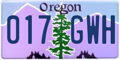 OR license plate 017GWH