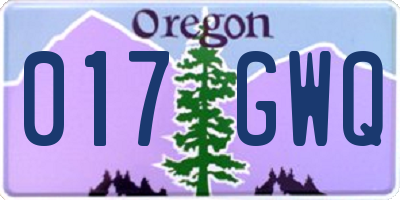 OR license plate 017GWQ
