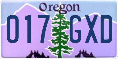 OR license plate 017GXD