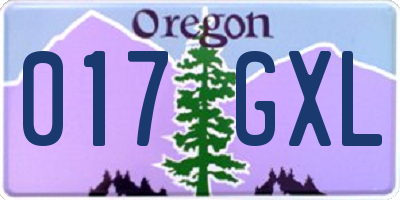 OR license plate 017GXL