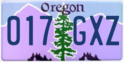 OR license plate 017GXZ