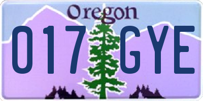 OR license plate 017GYE